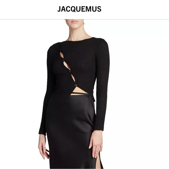 Jacquemus Asymmetric Ribbed Cardigan alpaca wool blend - Picture 1 of 4